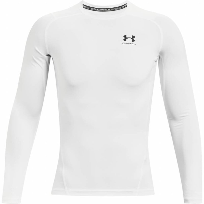 Under Armour HeatGear maglia a compressione a maniche lunghe da uomo, bianco/nero