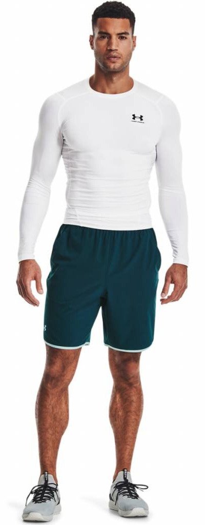 Under Armour HeatGear maglia a compressione a maniche lunghe da uomo, bianco/nero