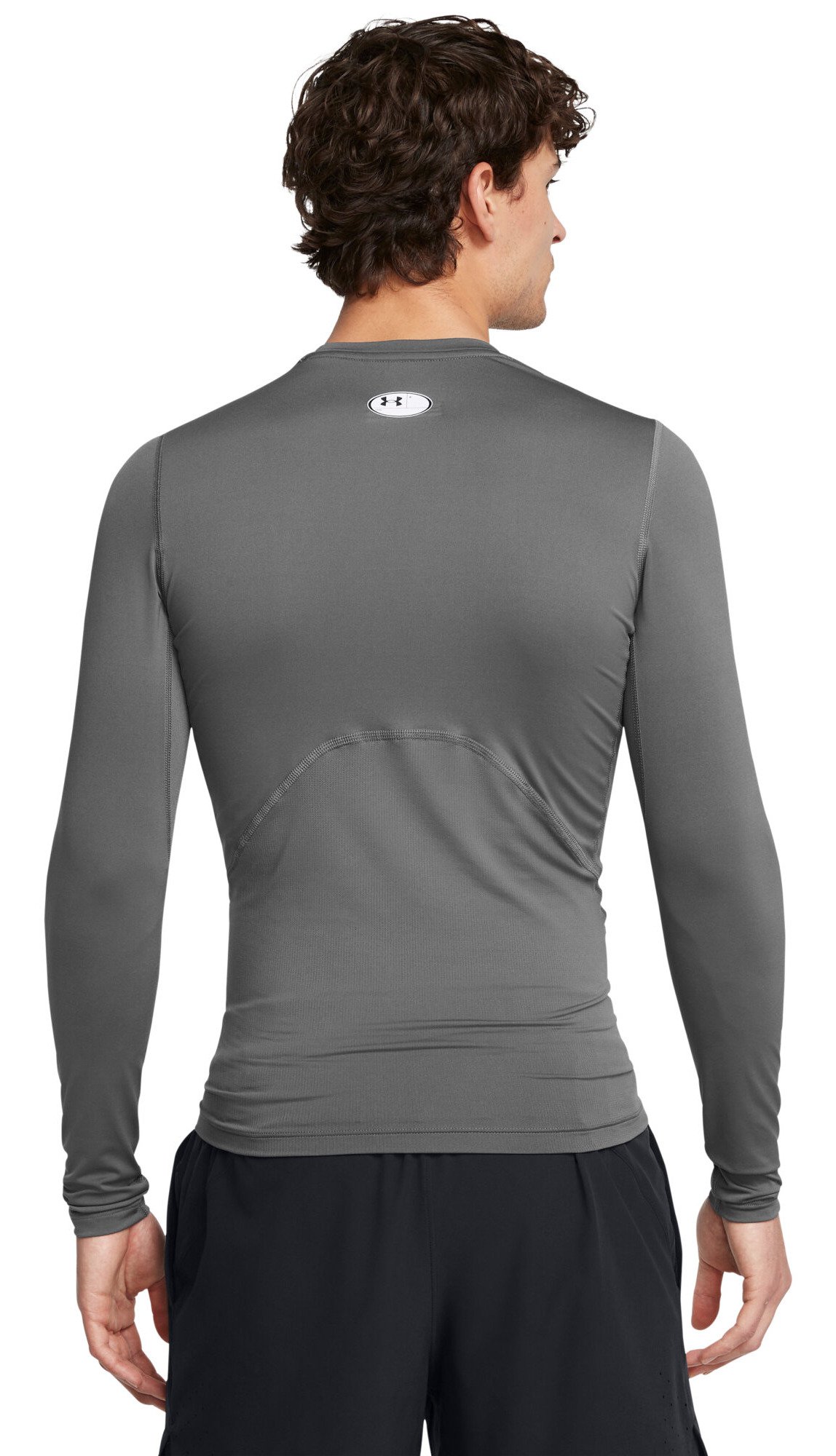 Under Armour HeatGear maglia a compressione a maniche lunghe da uomo, castlerock/bianco