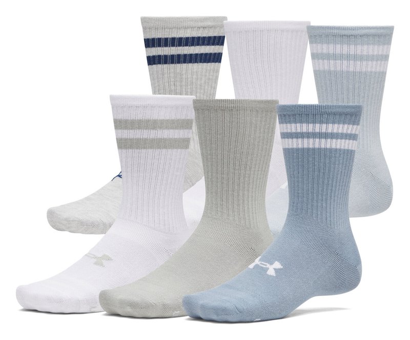 Under Armour Essential Crew calzini unisex (6 pack), blue fog/blue wind/bianco