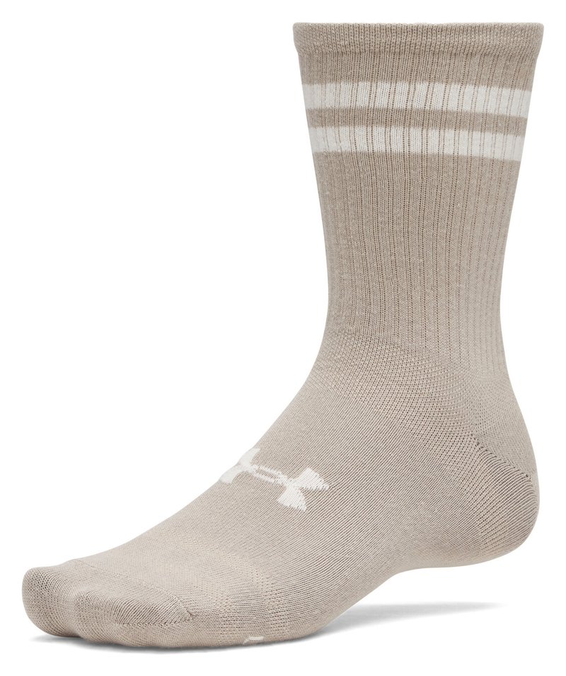 Under Armour Essential Crew unisex calzini (6 pack), timberwolf taupe/bianco/stone