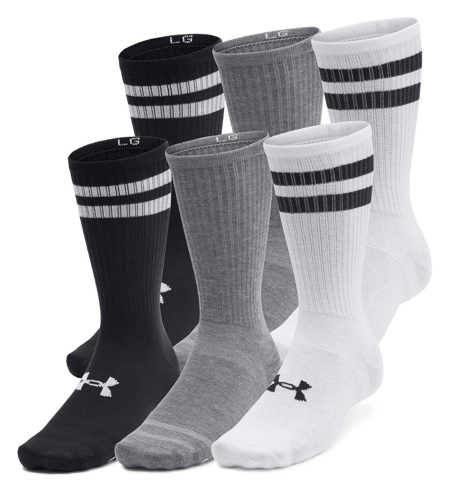 Under Armour Essential Crew unisex calzini (6 pack), bianco/nero