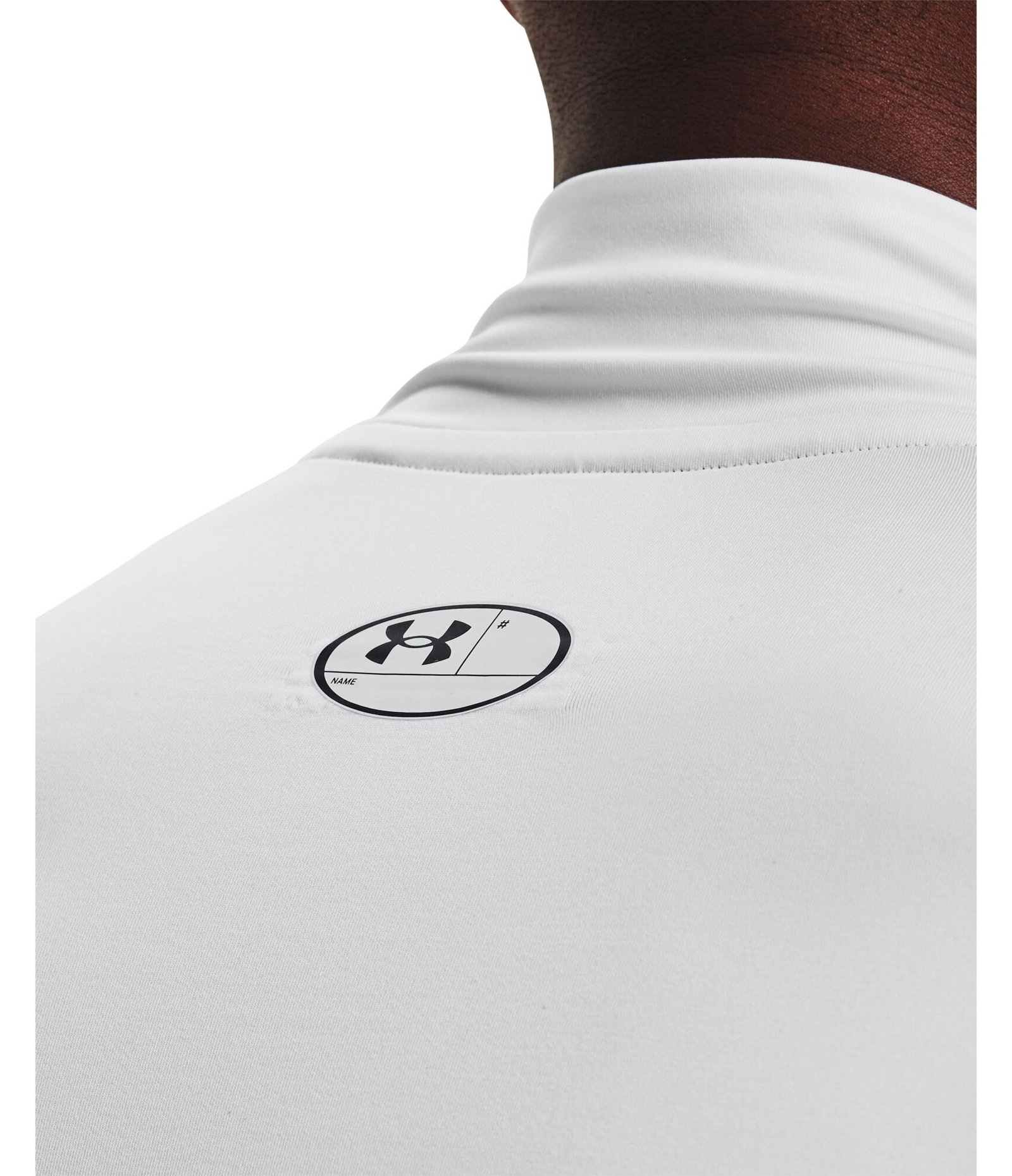 Under Armour HeatGear Comp Mock t-shirt a compressione a maniche lunghe da uomo, bianco/nero