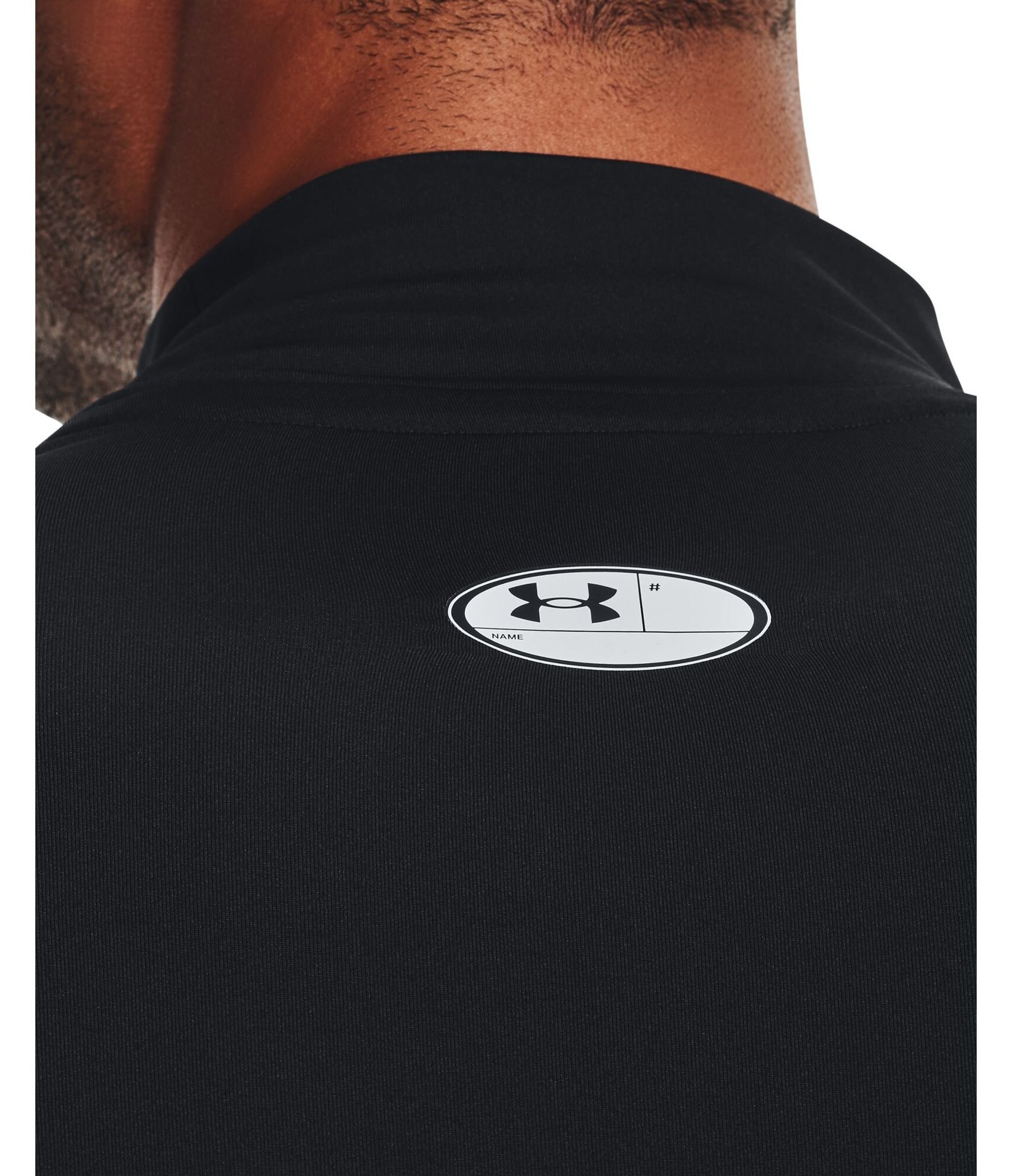 Under Armour HeatGear Comp Mock t-shirt a compressione a maniche lunghe da uomo, nero/bianco
