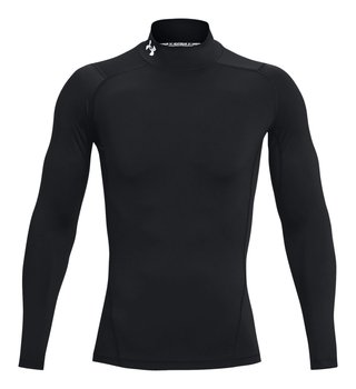 Under Armour HeatGear Comp Mock t-shirt a compressione a maniche lunghe da uomo, nero/bianco