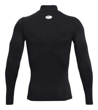 Under Armour HeatGear Comp Mock t-shirt a compressione a maniche lunghe da uomo, nero/bianco
