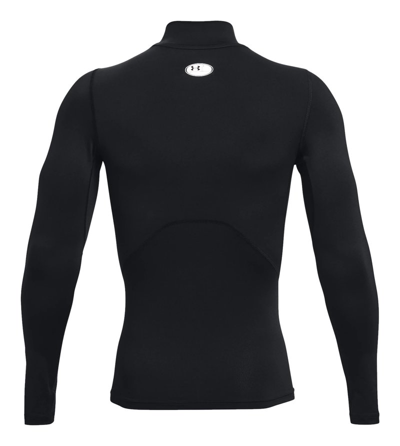 Under Armour HeatGear Comp Mock t-shirt a compressione a maniche lunghe da uomo, nero/bianco