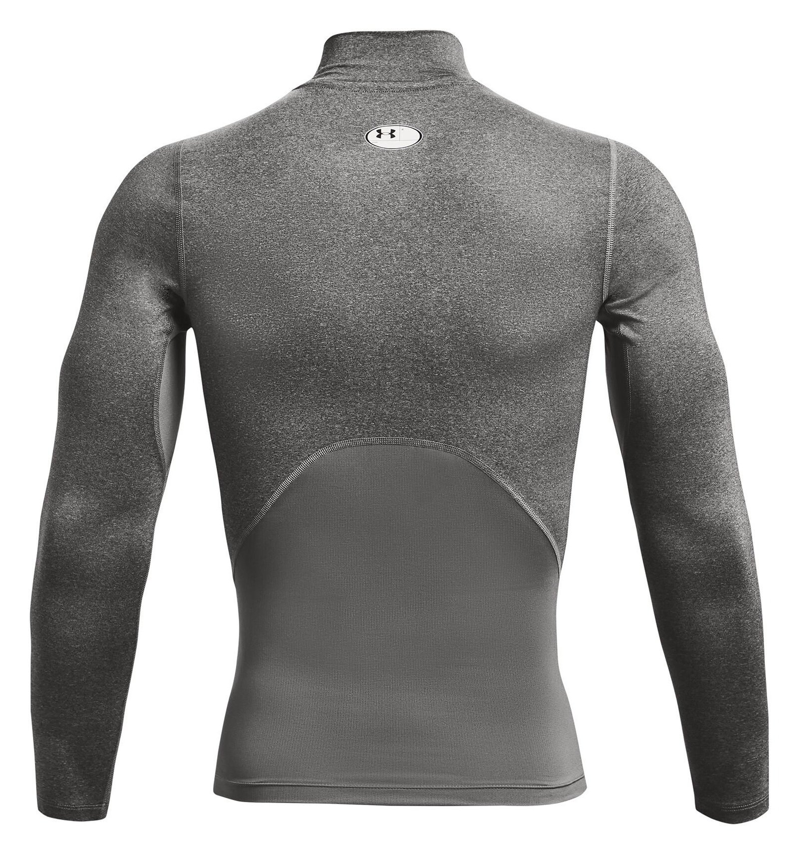 Under Armour HeatGear Comp Mock t-shirt a compressione a maniche lunghe da uomo, carbon heather/nero