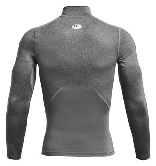 Under Armour HeatGear Comp Mock t-shirt a compressione a maniche lunghe da uomo, carbon heather/nero