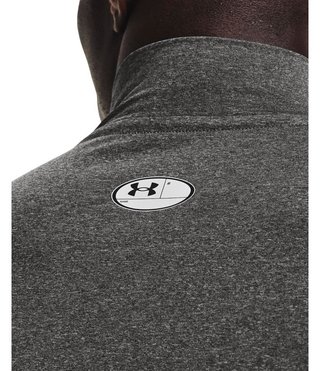Under Armour HeatGear Comp Mock t-shirt a compressione a maniche lunghe da uomo, carbon heather/nero