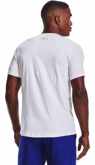 Under Armour HG Fitted SS t-shirt da uomo, bianco/nero