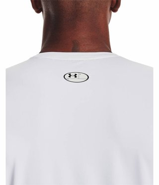 Under Armour HG Fitted SS t-shirt da uomo, bianco/nero