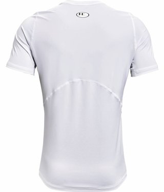 Under Armour HG Fitted SS t-shirt da uomo, bianco/nero