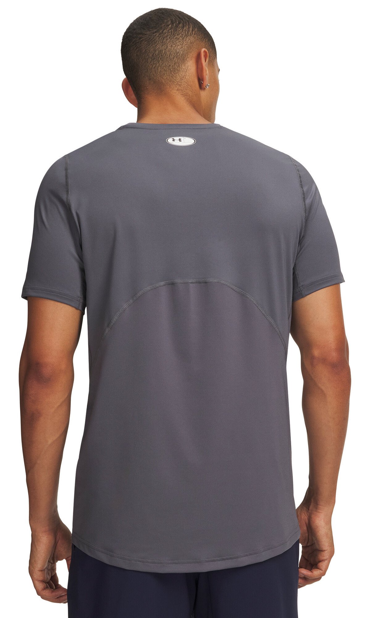 Under Armour HeatGear Fitted S t-shirt da uomo, castlerock/bianco