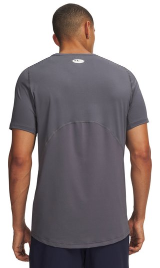 Under Armour HeatGear Fitted S t-shirt da uomo, castlerock/bianco