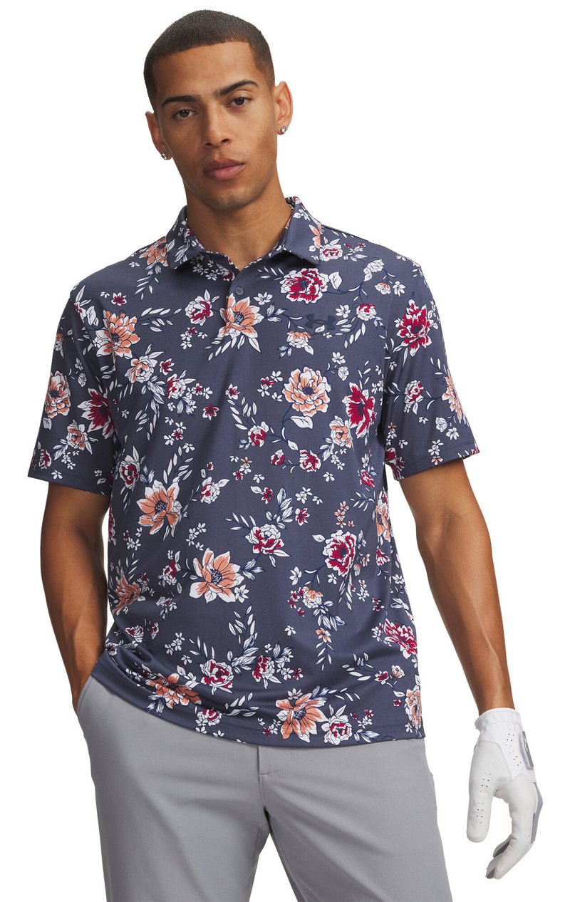 Under Armour Matchplay Printed polo da uomo, downpour gray