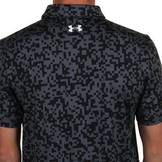 Under Armour T2G Printed polo da uomo, nero/castlerock