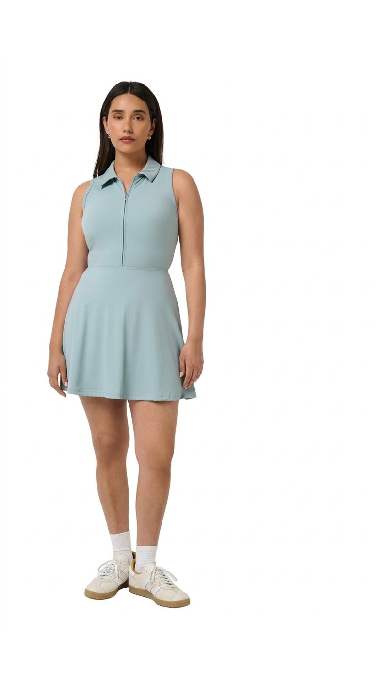 Travis Mathew Moveknit Sleeveless Polo abito da donna, slate