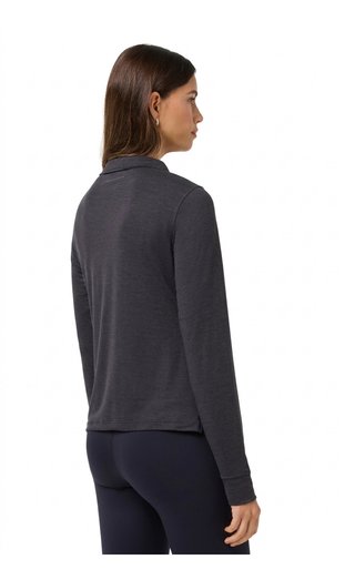 Travis Mathew Skyloft Light Zip longsleeve polo da donna, heather black
