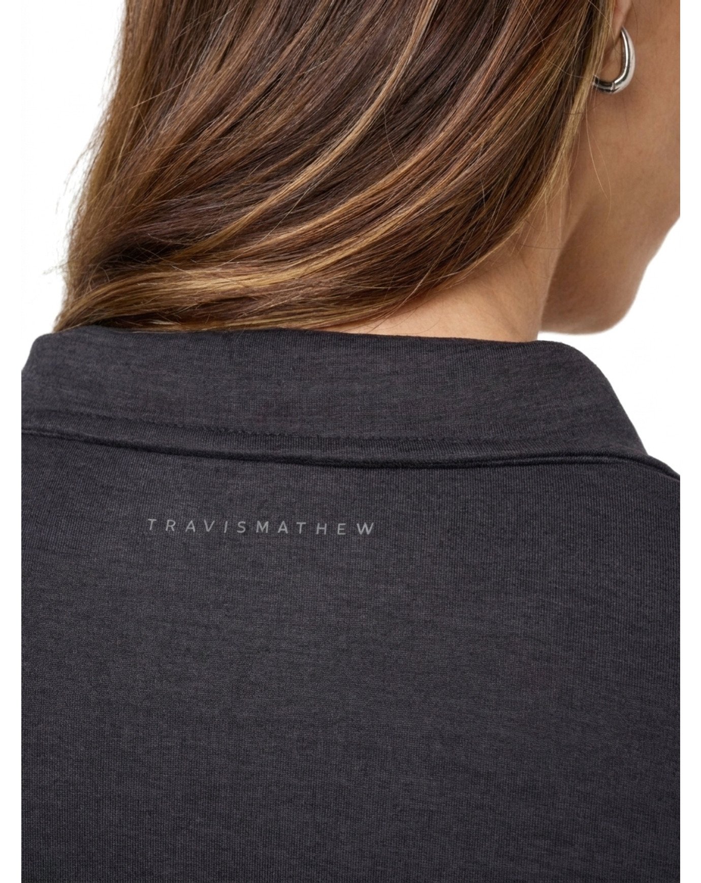 Travis Mathew Skyloft Light Zip longsleeve polo da donna, heather black