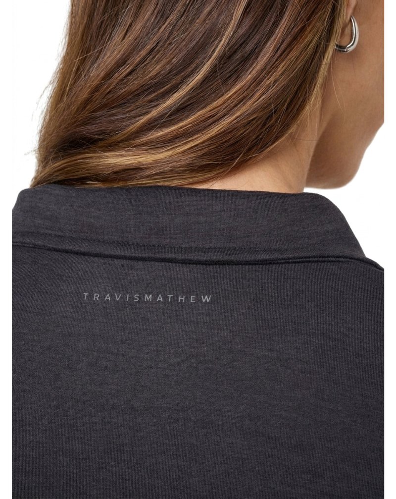 Travis Mathew Skyloft Light Zip longsleeve polo da donna, heather black