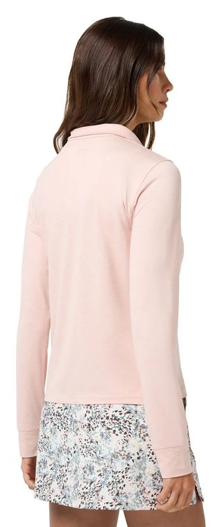 Travis Mathew Skyloft Light Zip longsleeve polo da donna, heather blush pink
