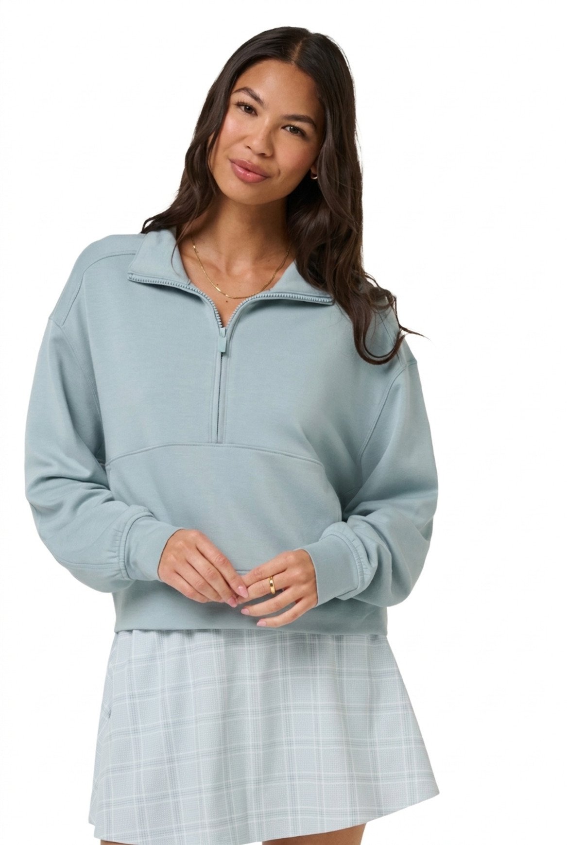 Travis Mathew Skyloft Soft Half Zip Pullover felpa da donna, slate
