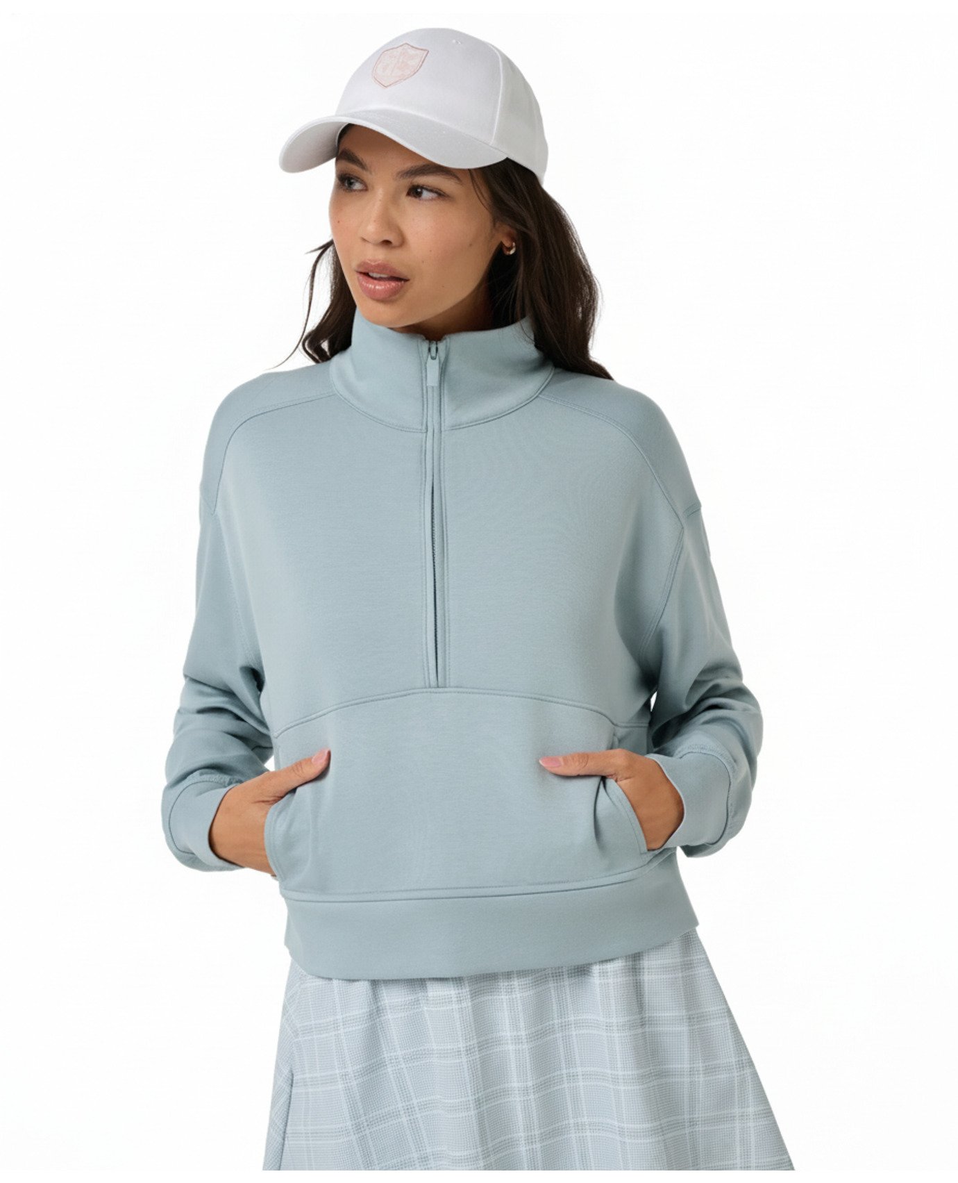 Travis Mathew Skyloft Soft Half Zip Pullover felpa da donna, slate