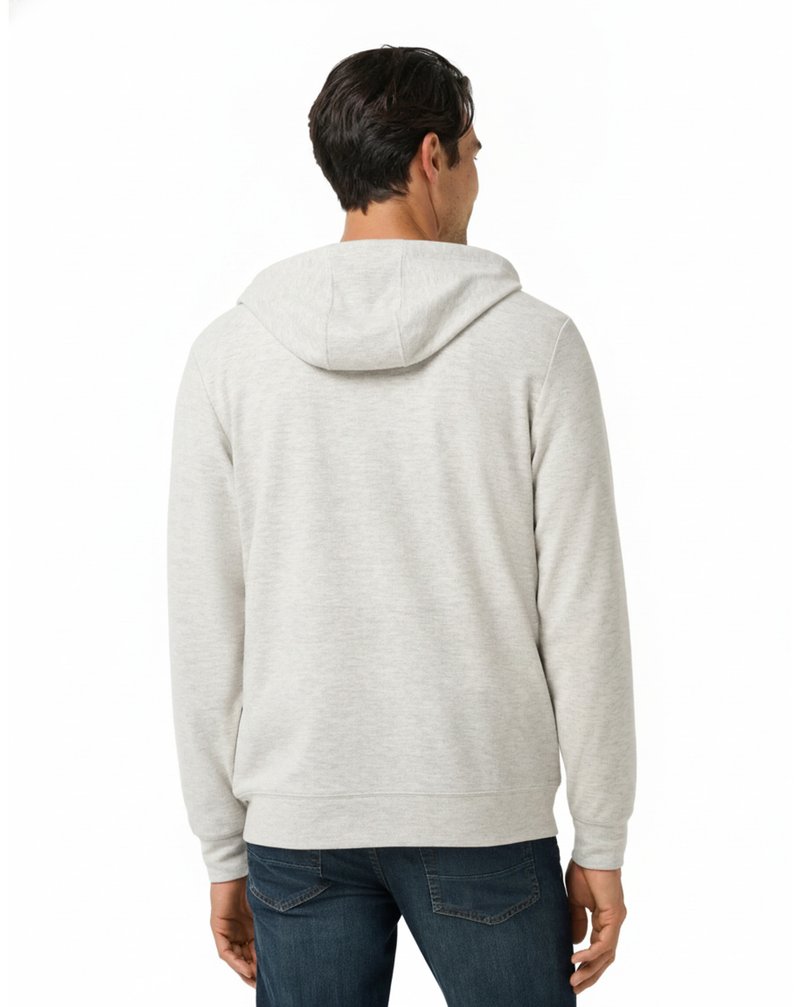 Travis Mathew Cloud Sweater Full Zip felpa con cappuccio da uomo, heather grey