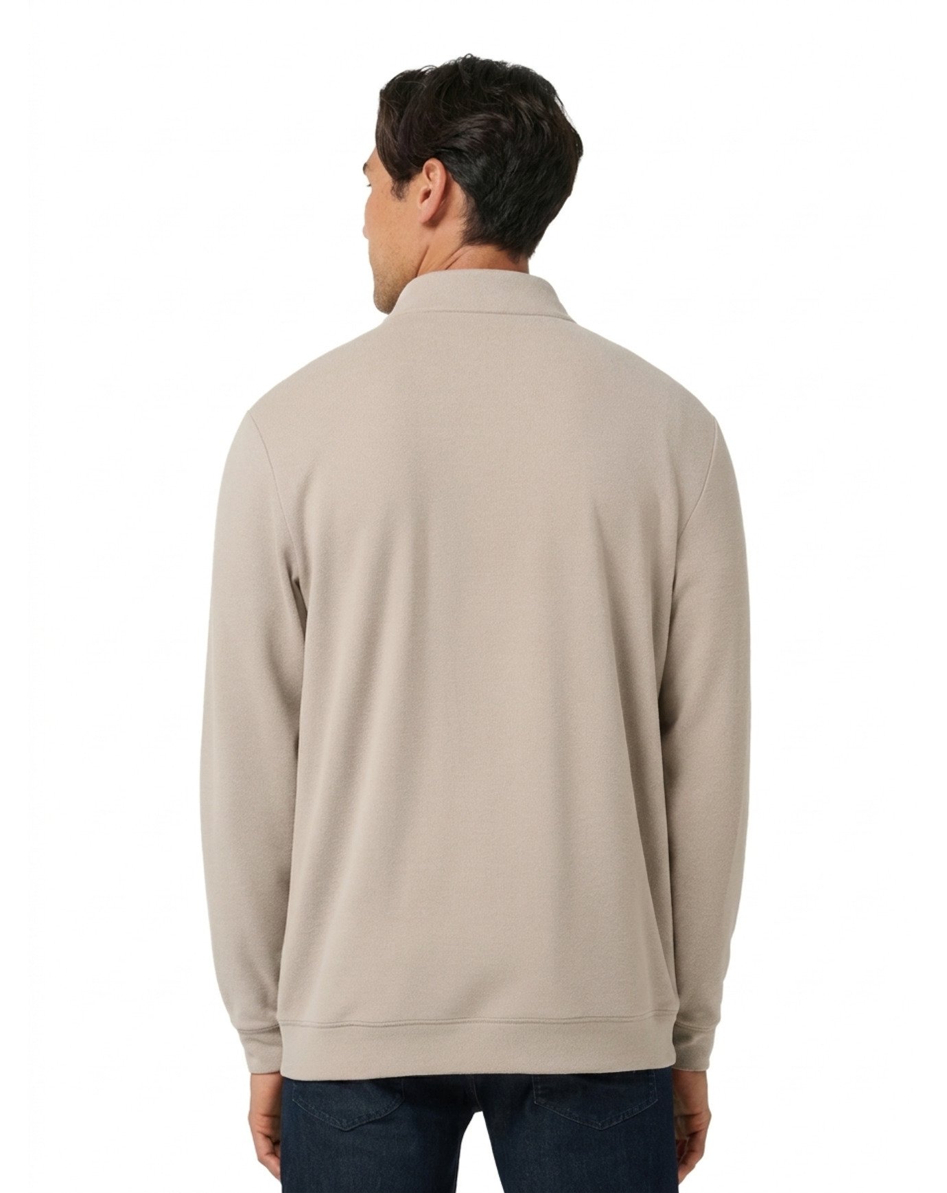 Travis Mathew Cloud maglione da uomo 1/4 zip, heather roasted cashew