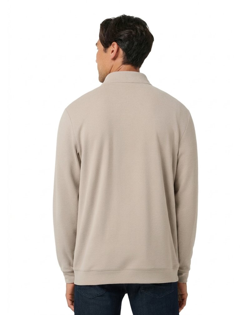 Travis Mathew Cloud maglione da uomo 1/4 zip, heather roasted cashew