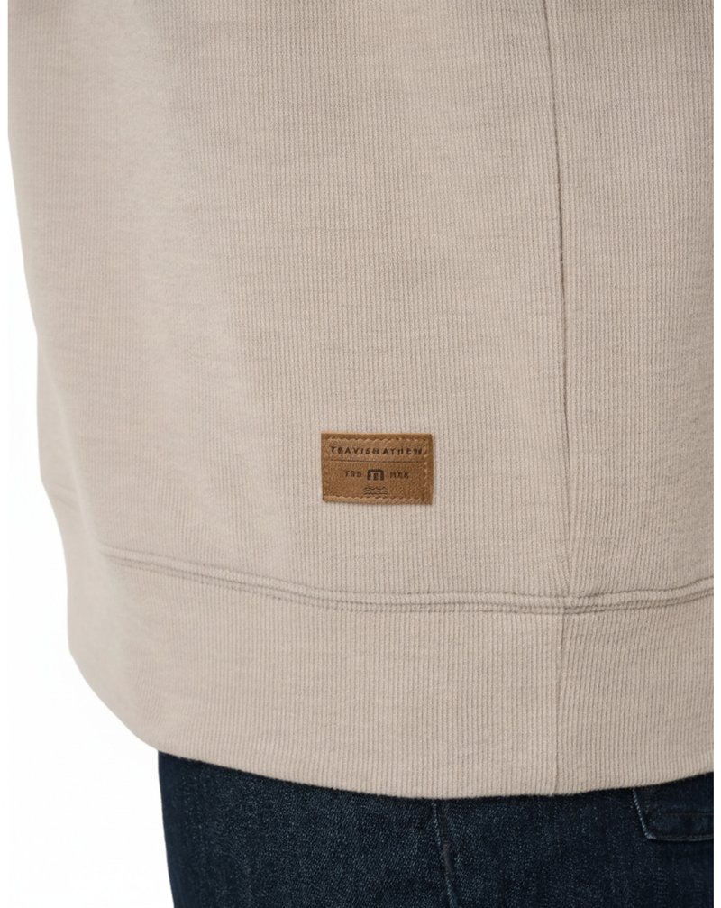 Travis Mathew Cloud maglione da uomo 1/4 zip, heather roasted cashew