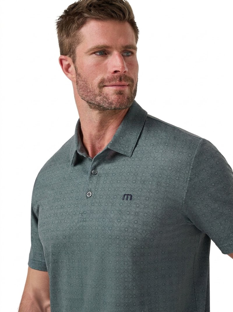 Travis Mathew Featherweight Trophy Ready polo da uomo, balsam green