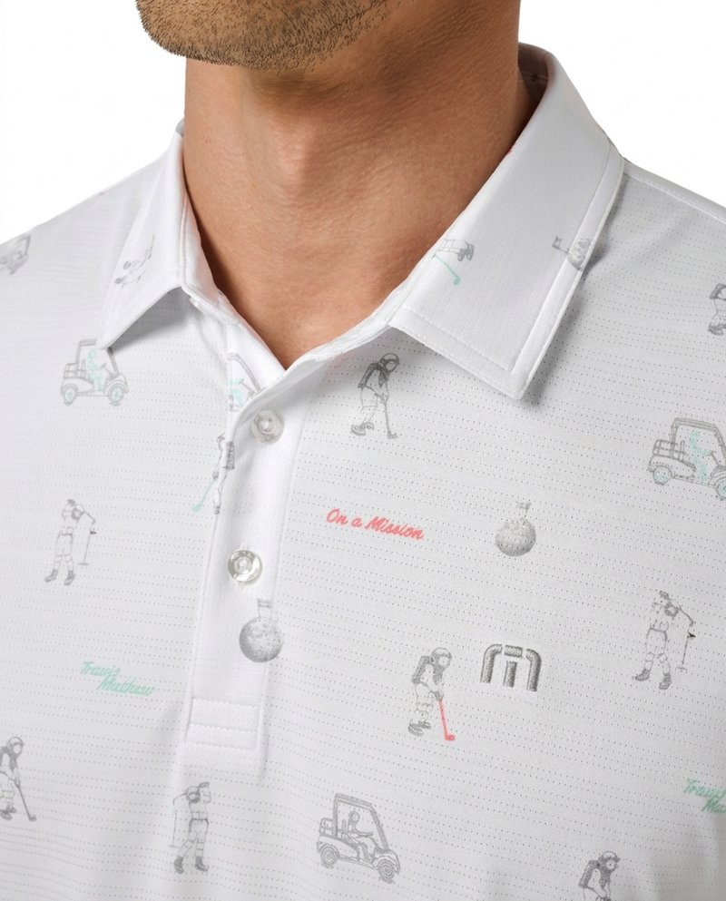 Travis Mathew On A Mission polo da uomo, bianco