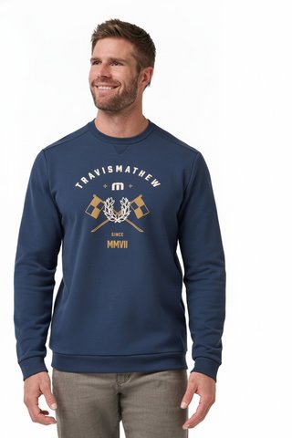 Travis Mathew TM Varsity Club Crew felpa da uomo, total eclipse