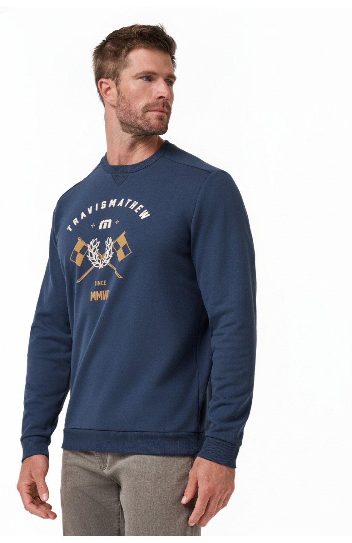 Travis Mathew TM Varsity Club Crew felpa da uomo, total eclipse