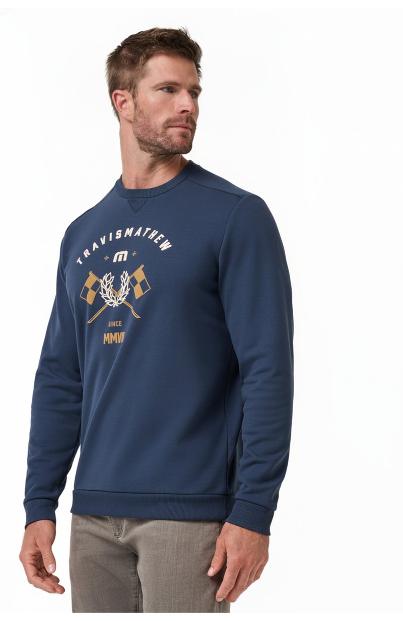 Travis Mathew TM Varsity Club Crew felpa da uomo, total eclipse
