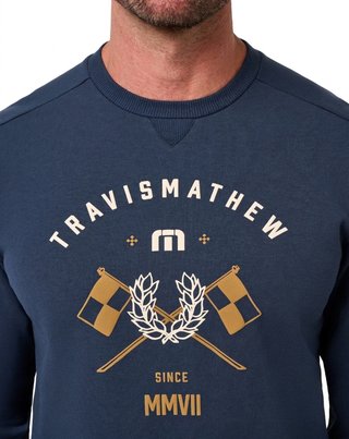 Travis Mathew TM Varsity Club Crew felpa da uomo, total eclipse