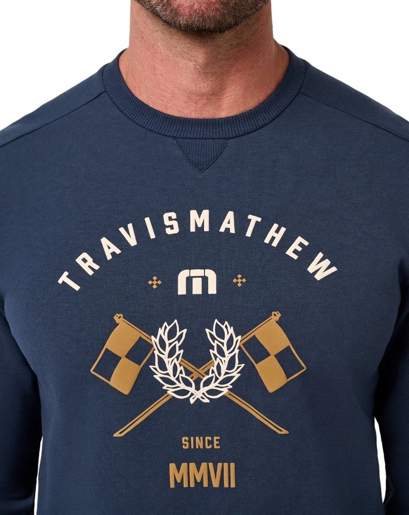 Travis Mathew TM Varsity Club Crew felpa da uomo, total eclipse