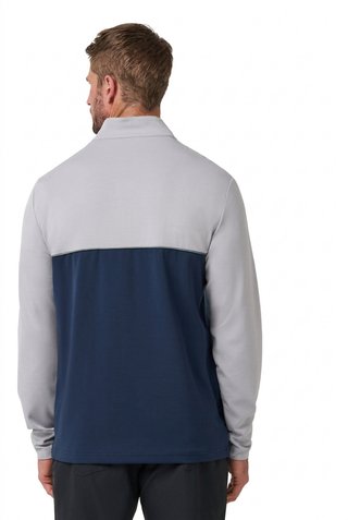 Travis Mathew Fibercloud Color Block Quarter Zip, grigio chiaro