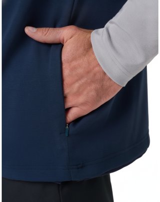 Travis Mathew Fibercloud Color Block Quarter Zip, grigio chiaro