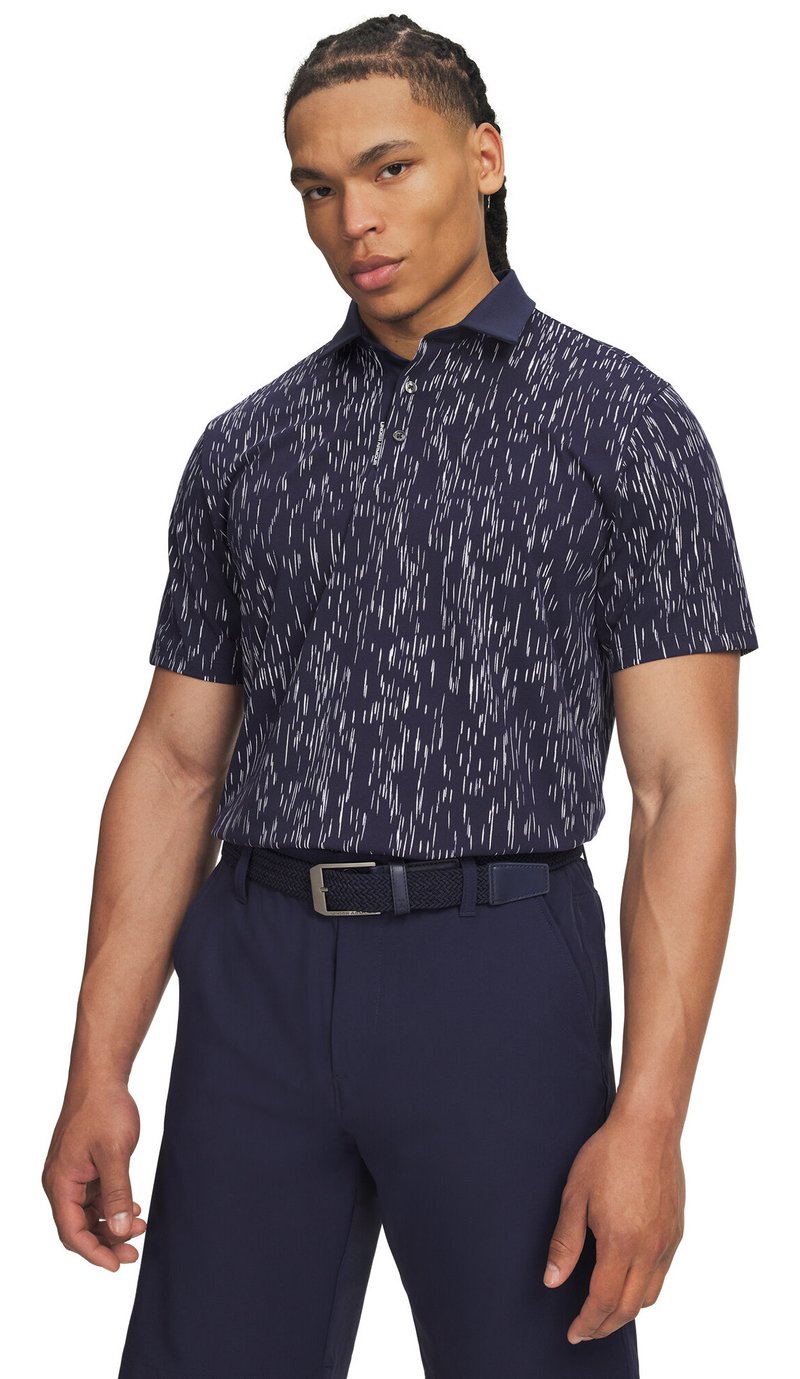 Under Armour ArmourDry Printed polo da uomo, midnight navy/bianco