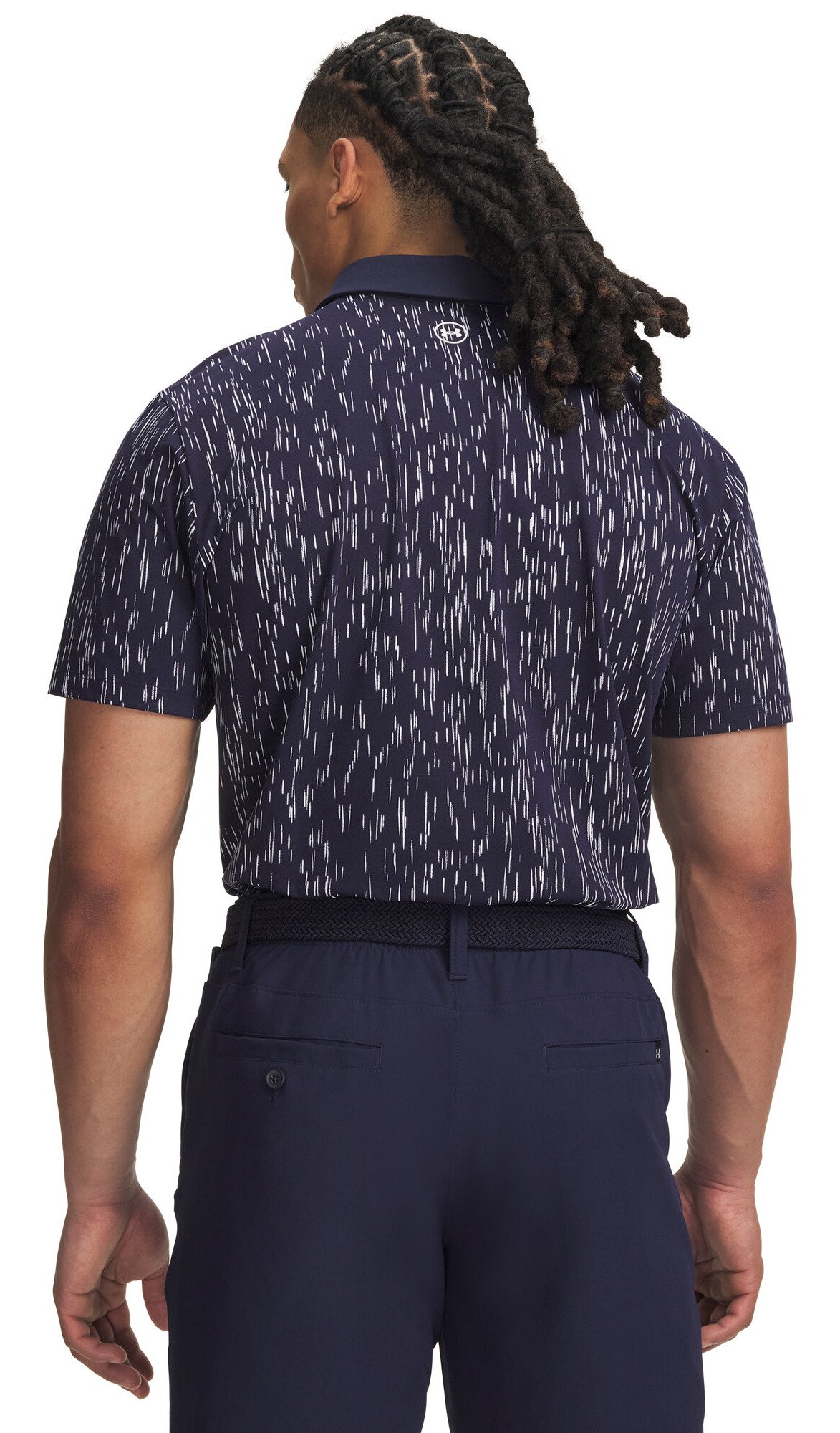 Under Armour ArmourDry Printed polo da uomo, midnight navy/bianco