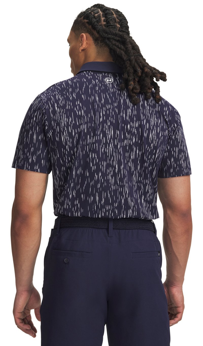 Under Armour ArmourDry Printed polo da uomo, midnight navy/bianco