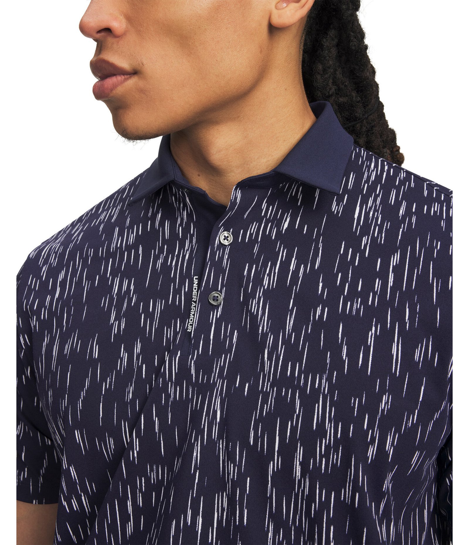 Under Armour ArmourDry Printed polo da uomo, midnight navy/bianco
