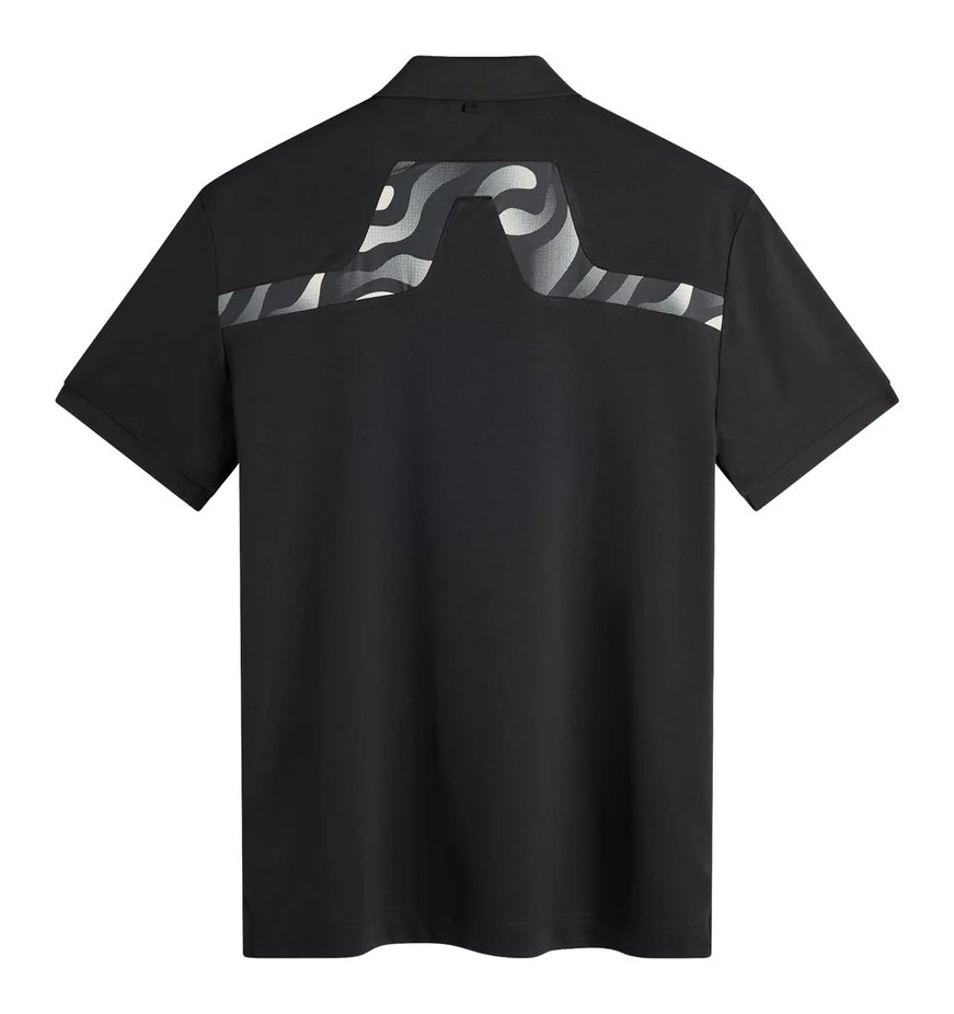 J.Lindeberg KV Print polo da uomo, nero