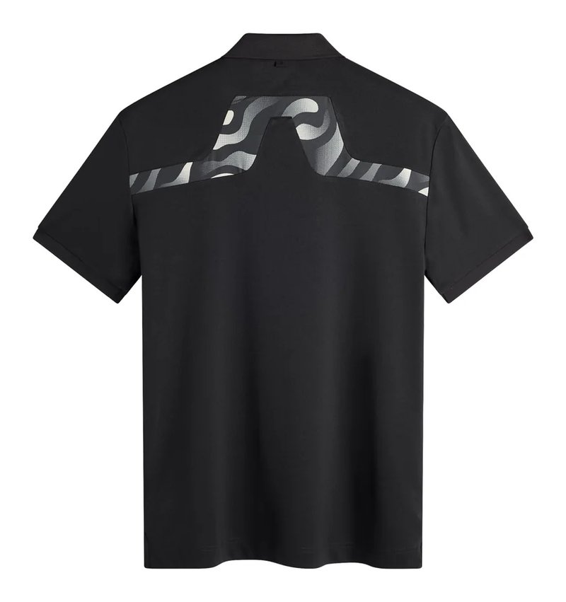 J.Lindeberg KV Print polo da uomo, nero