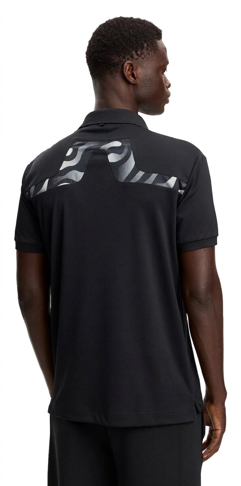 J.Lindeberg KV Print polo da uomo, nero