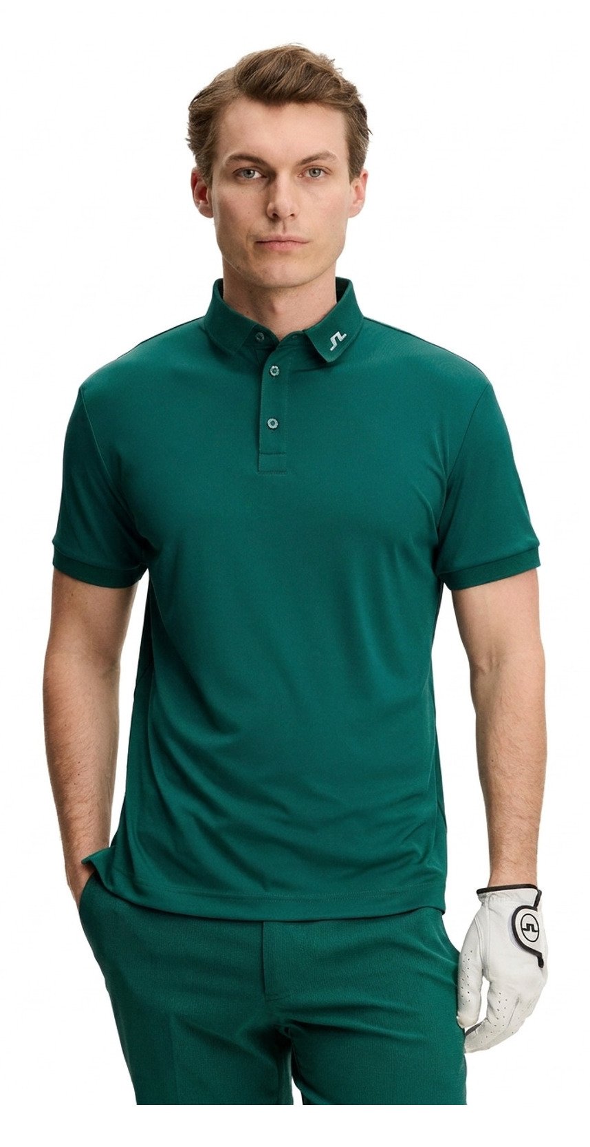 J.Lindeberg KV Print polo da uomo, forest biome
