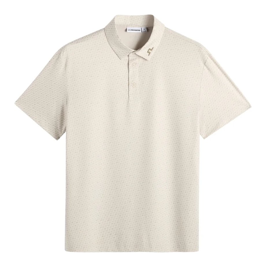 J.Lindeberg Tod Print polo da uomo, bias bridge micro moon brindle